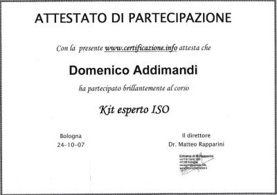 Attestato Esperto ISO